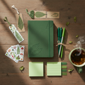 Green Journal Bundle flat lay